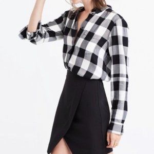 madewell black and white plaid shirt